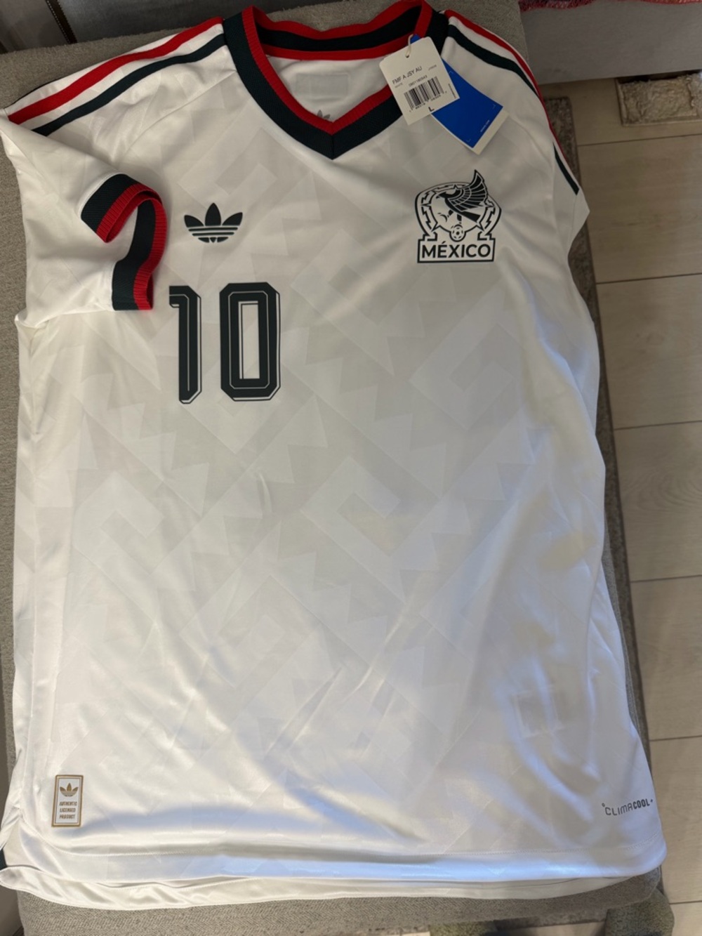 World Cup Authentic Adidas Mexico White Number 10 Jersey